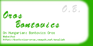 oros bontovics business card